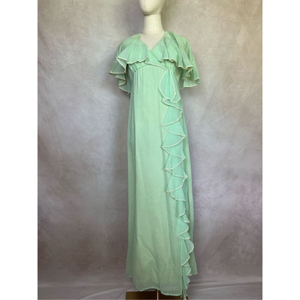 Vintage 1970s Green Evening Dress